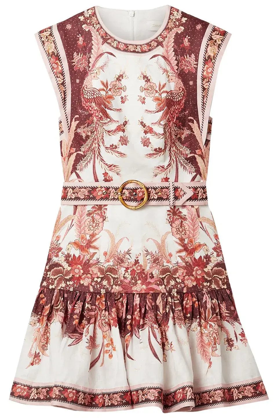 Zimmermann Wavelength Fluted Mini Dress Red Phoenix Size 2 / AU 12 photo 4