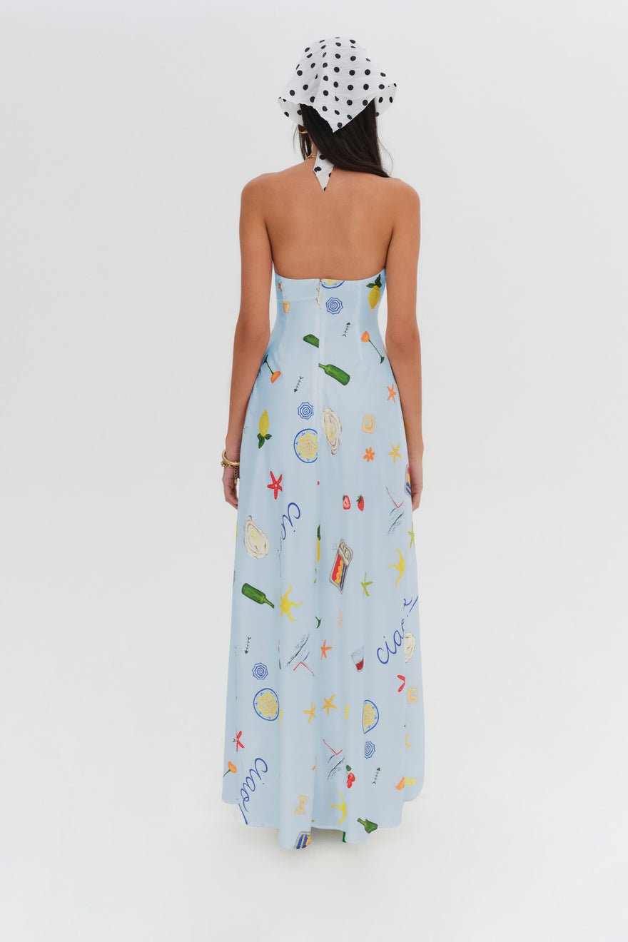 For Love and Lemons Carla Strapless Maxi Dress - Light Blue photo 3