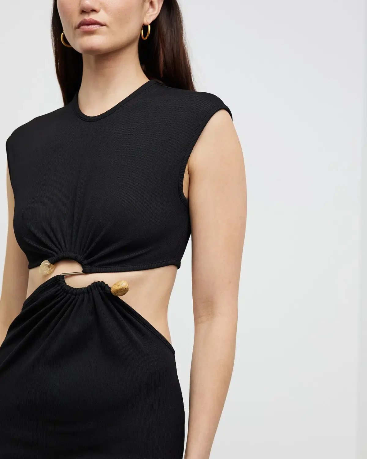 Christopher Esber Distorted Quartz Split Tank Dress Black Size 8 photo 2
