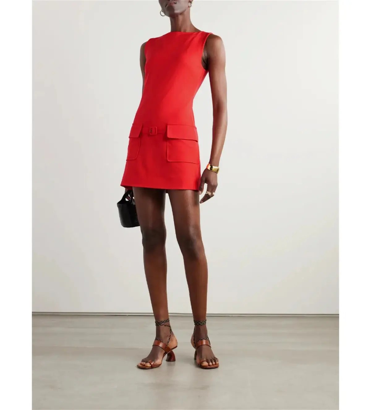 Staud Sheila Buckle-embellished Twill Mini Dress Size XS/Au 6 photo 2