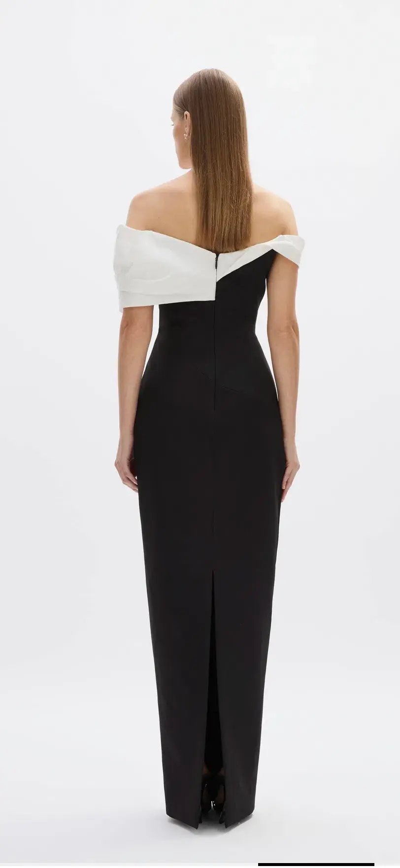 Rachel Gilbert Delilah Gown Black/White Size 8 photo 4