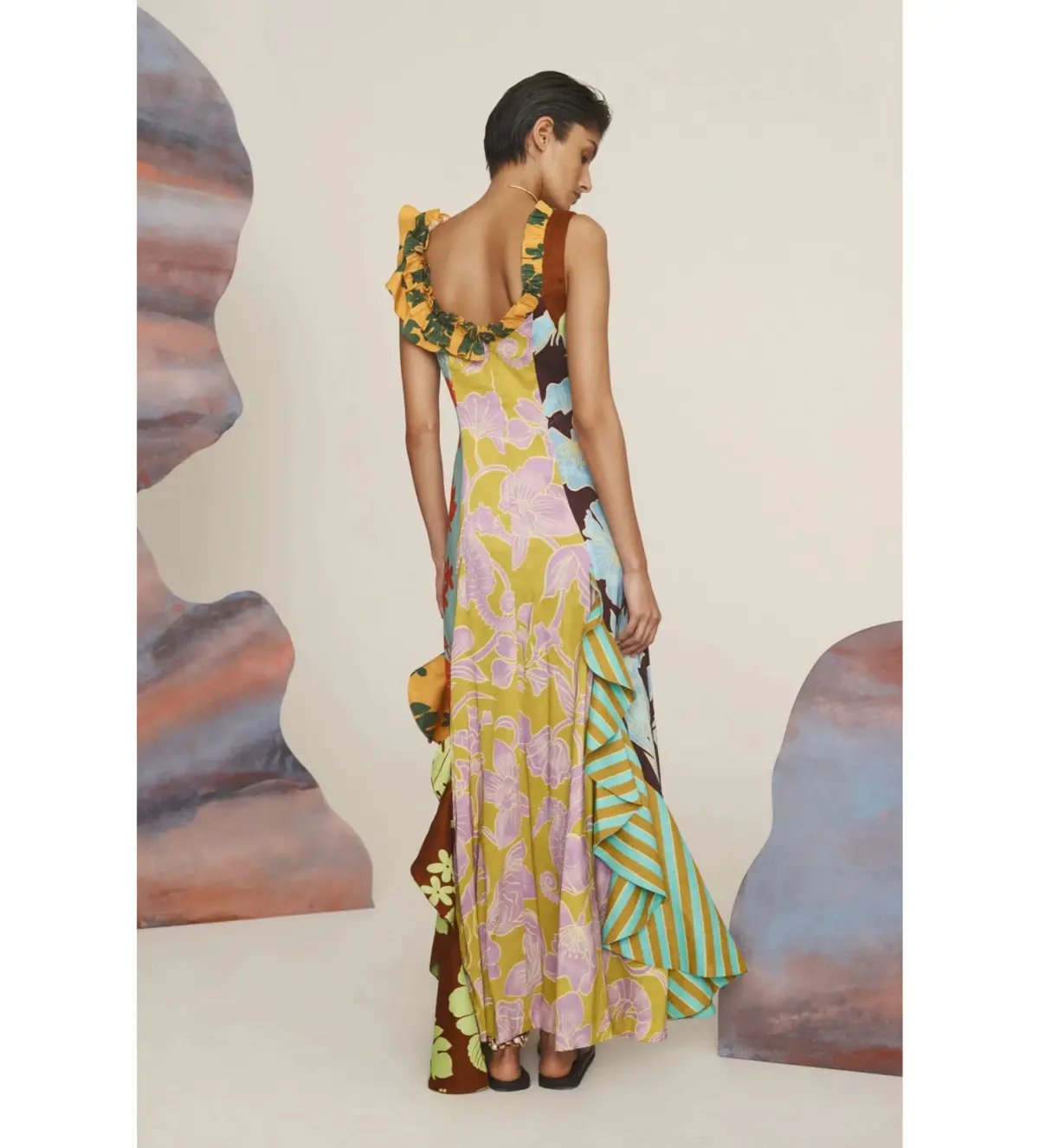 Alemais Poppy Spliced Midi Floral Dress Size 10 photo 3