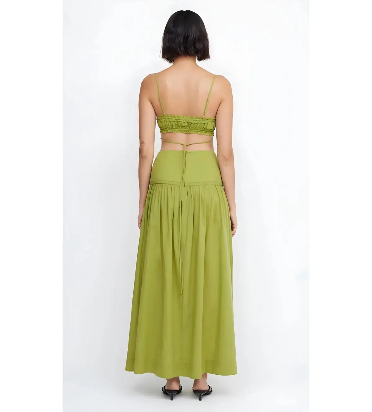 Bec & Bridge Alexandra Top & Ellie Maxi Skirt Set In Fern Green Size 6 photo 2