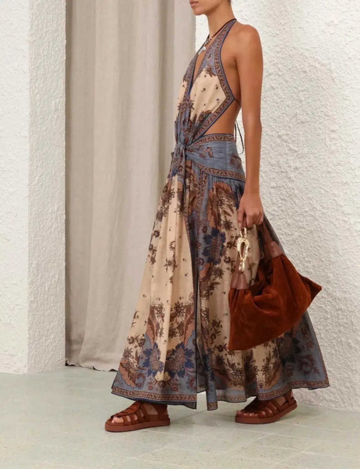 Zimmermann Ascension Plunge Halter Maxi Dress Size 0 / AU 8 photo 2