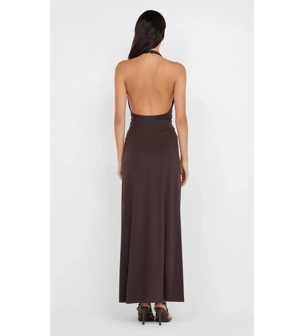 Bec & Bridge Tillie Drape Maxi Dress Dark Chocolate Size AU 6 photo 3