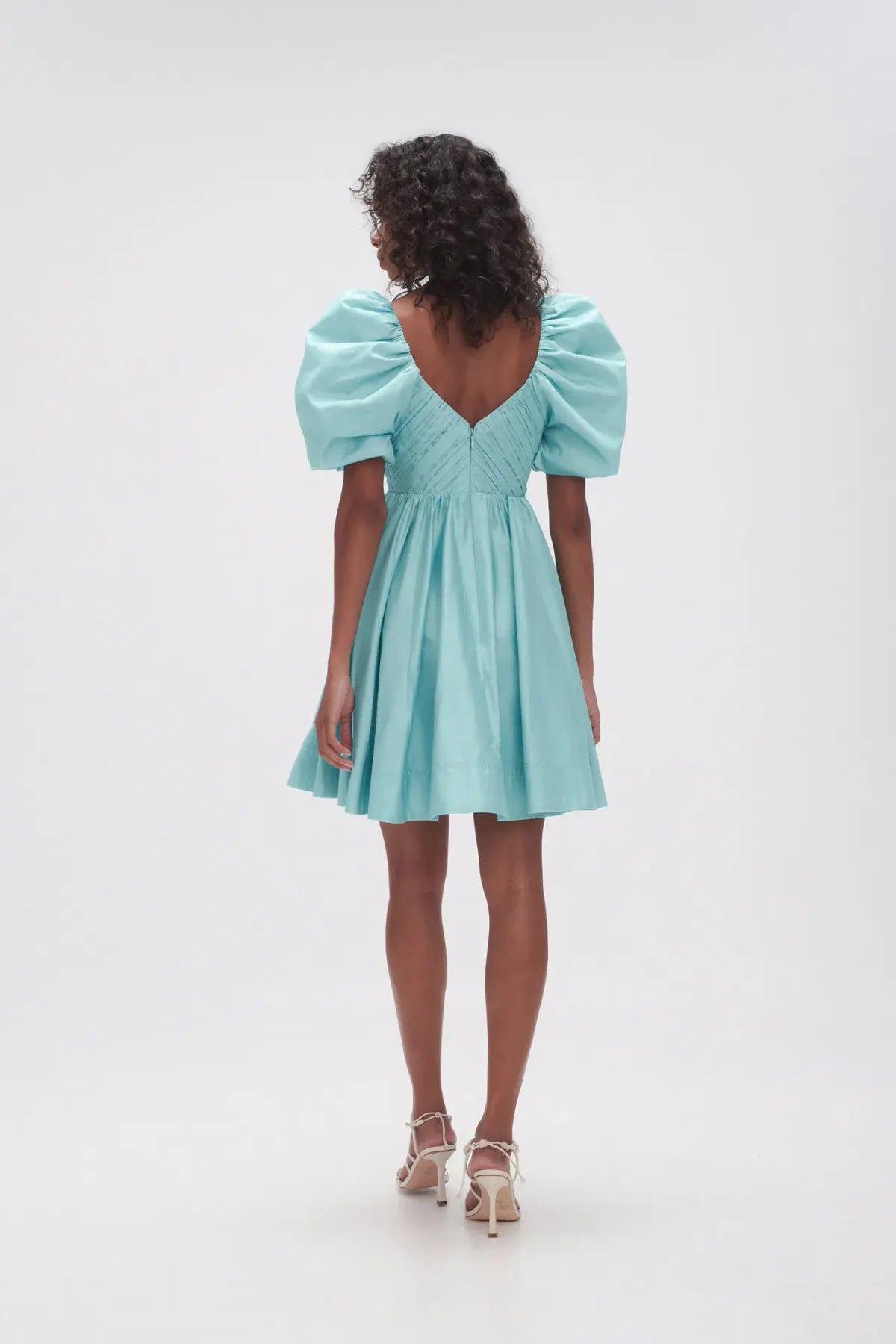 Aje Gabrielle Plunge Mini Dress in Spearmint Blue Size 8 photo 3