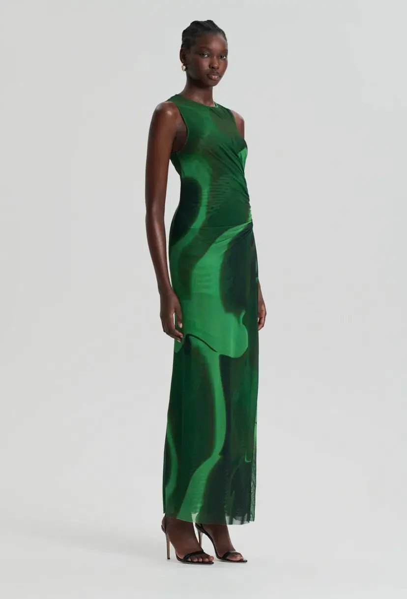 Scanlan Theodore Italian Watercolour Print Dress Green Size 8 photo 2