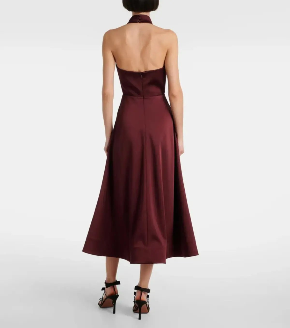 Rebecca Vallance Merlot Halter Midi Dress Size AU 10 photo 2
