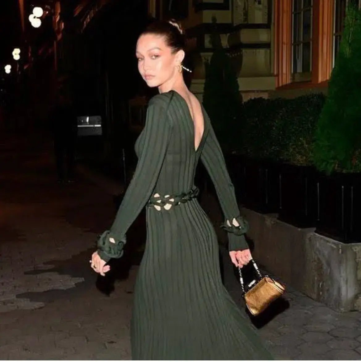 Dion Lee Braid Long Sleeve Reversible Dress Green Size 6 photo 2