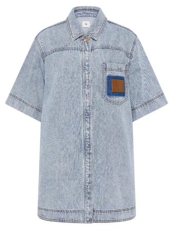 Aje Aura Denim Mini Tunic Dress Size AU 12 photo 2
