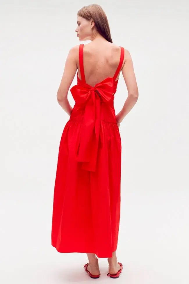 Oroton Poppy Tie Back Sundress Red Size 8 photo 2