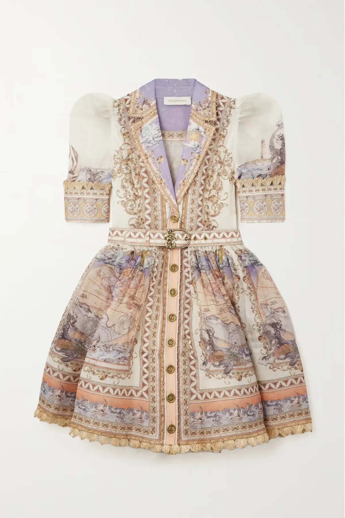 Zimmermann The High Tide Mini Shirt Dress in Odyssey Print Size 3 / AU 14 photo 6