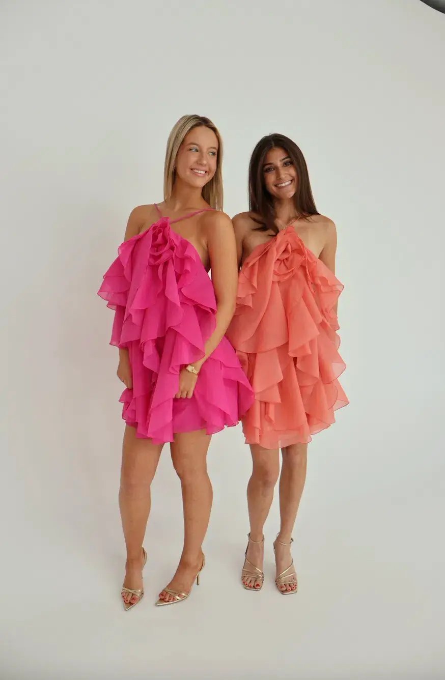 Aje Pandorea Layered Mini Dress Coral Size AU 8 photo 3