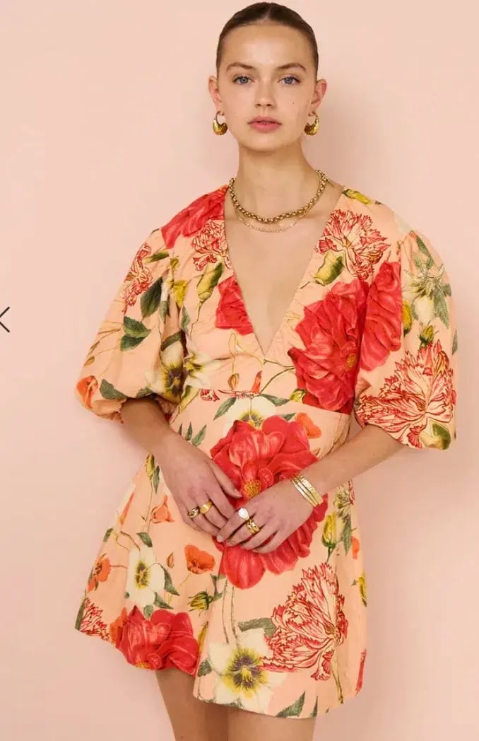 By Nicola Bolero Gathered Mini Dress in Raspberry Punch Floral Size AU 8 photo 2