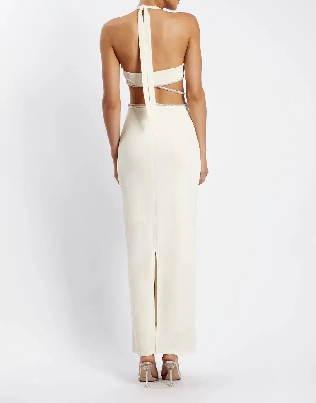 Meshki Nicha Diamante Cut Out Midi Dress White Size XS photo 3