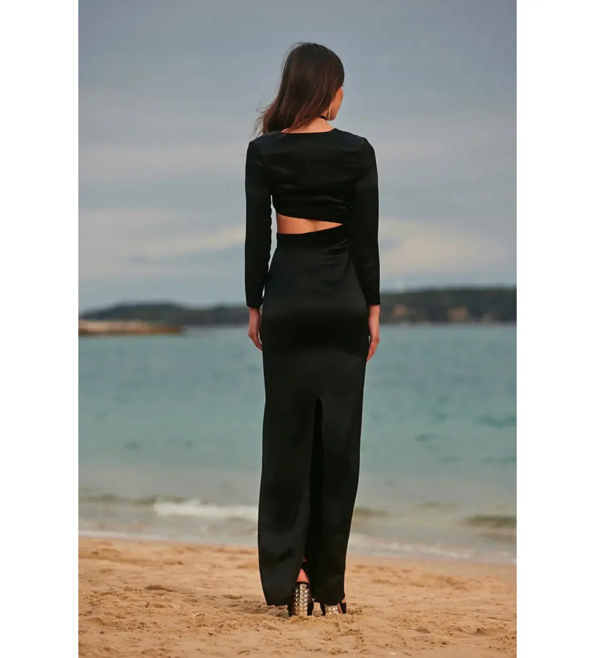 Sonya Moda Ruba Cutout Maxi Dress Black Size AU 12 photo 2