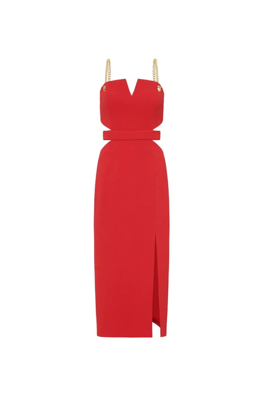 Rebecca Vallance Scarlett Chain Midi Dress Red Size 8 photo 5