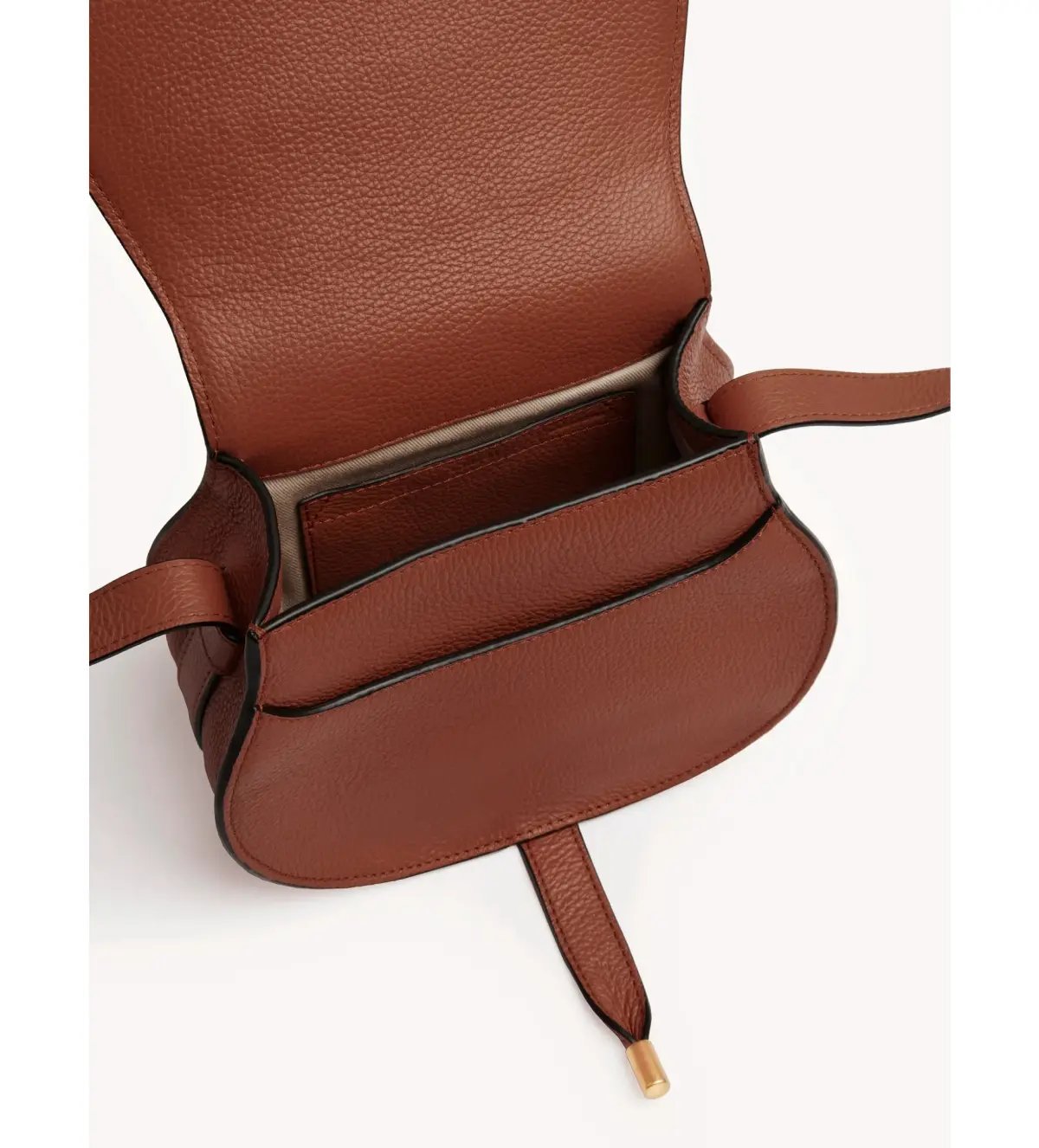Chloe Small Marcie Saddle Bag in Grained Leather Tan photo 3