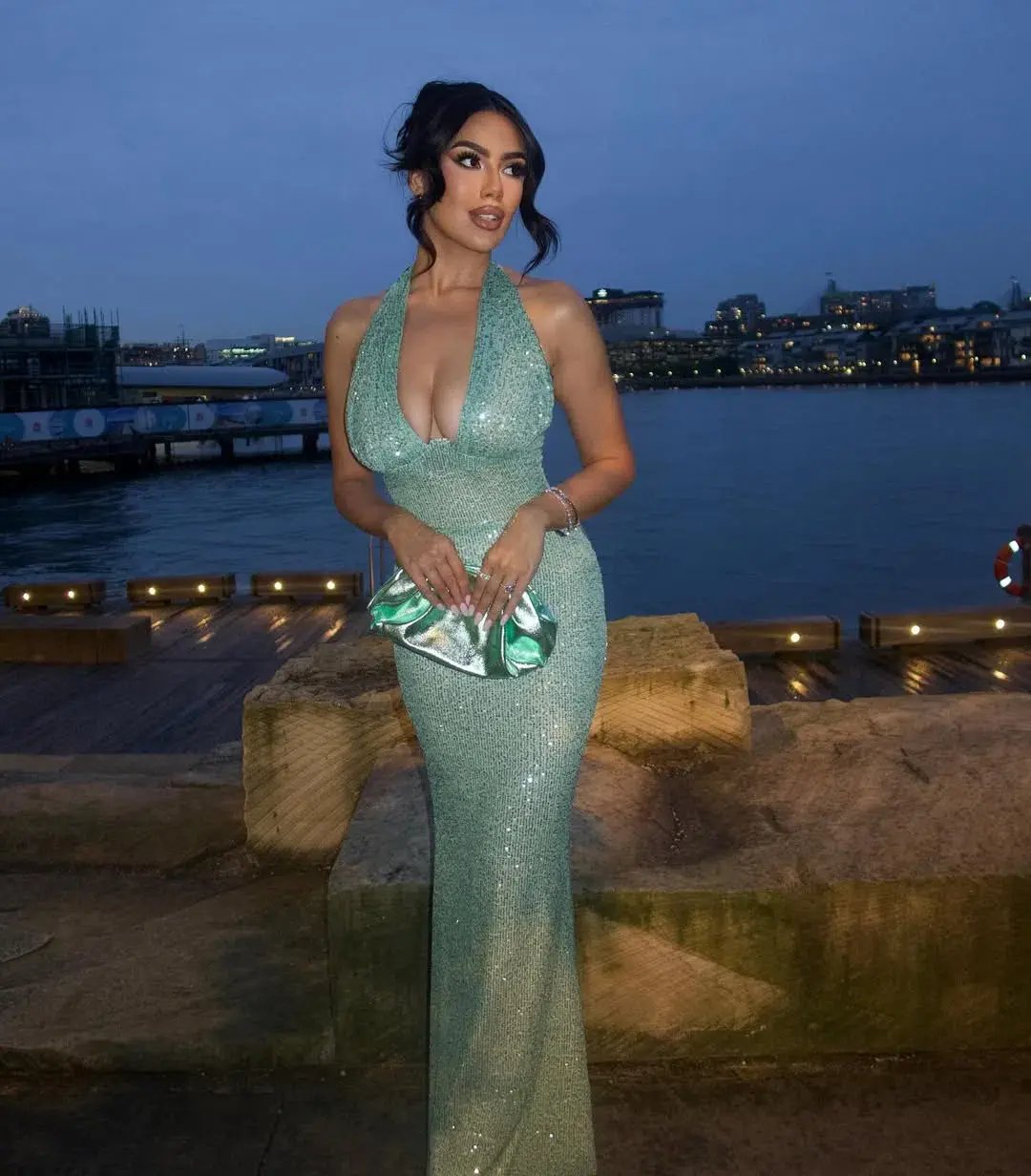Maelle Paris Shimmer Maxi Gown Emerald Size S / AU 8 photo 4