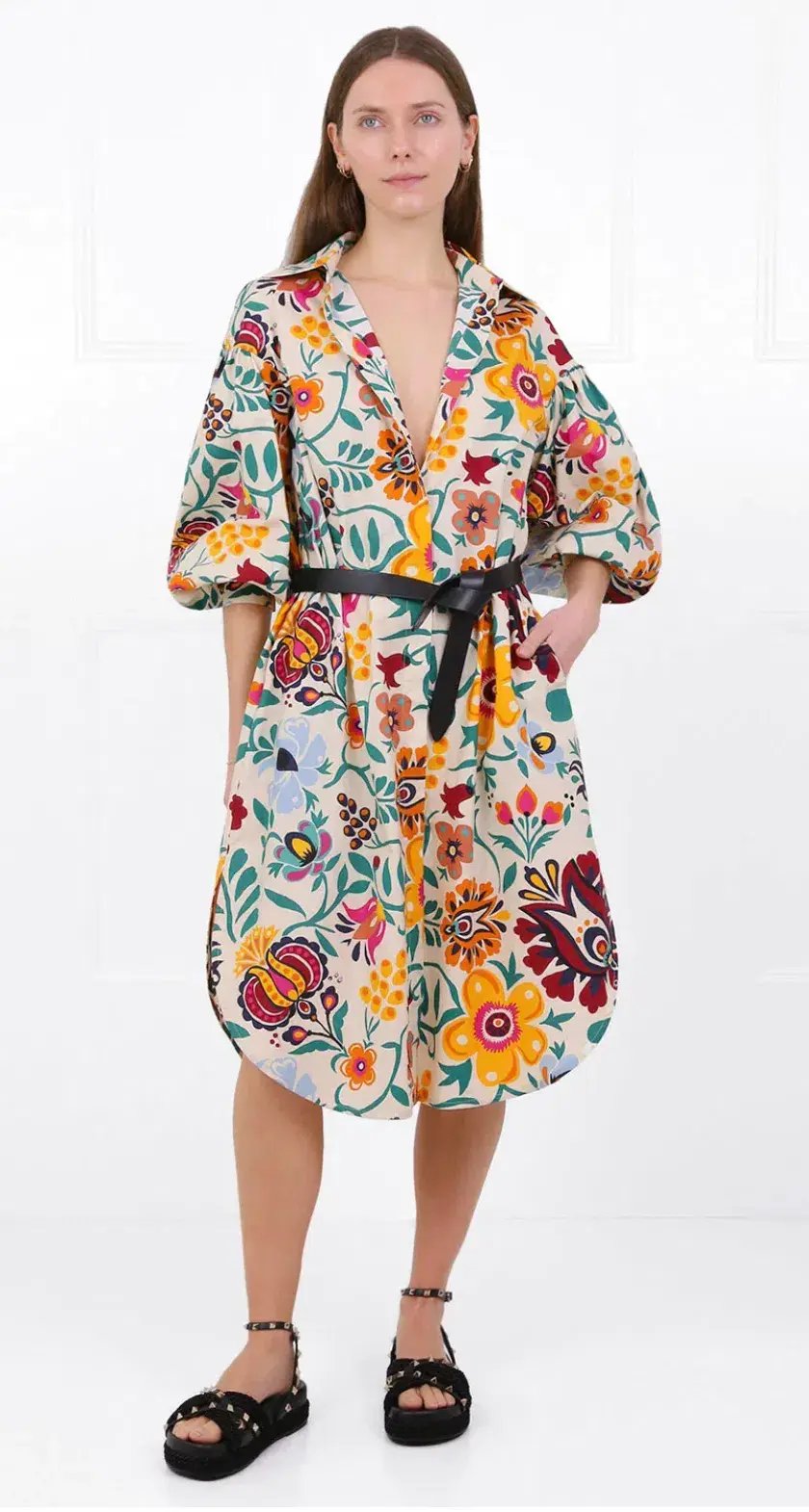 La Double J Big Shirt Dress Selva Bianco in Popeline Cotton Size AU 6 photo 2