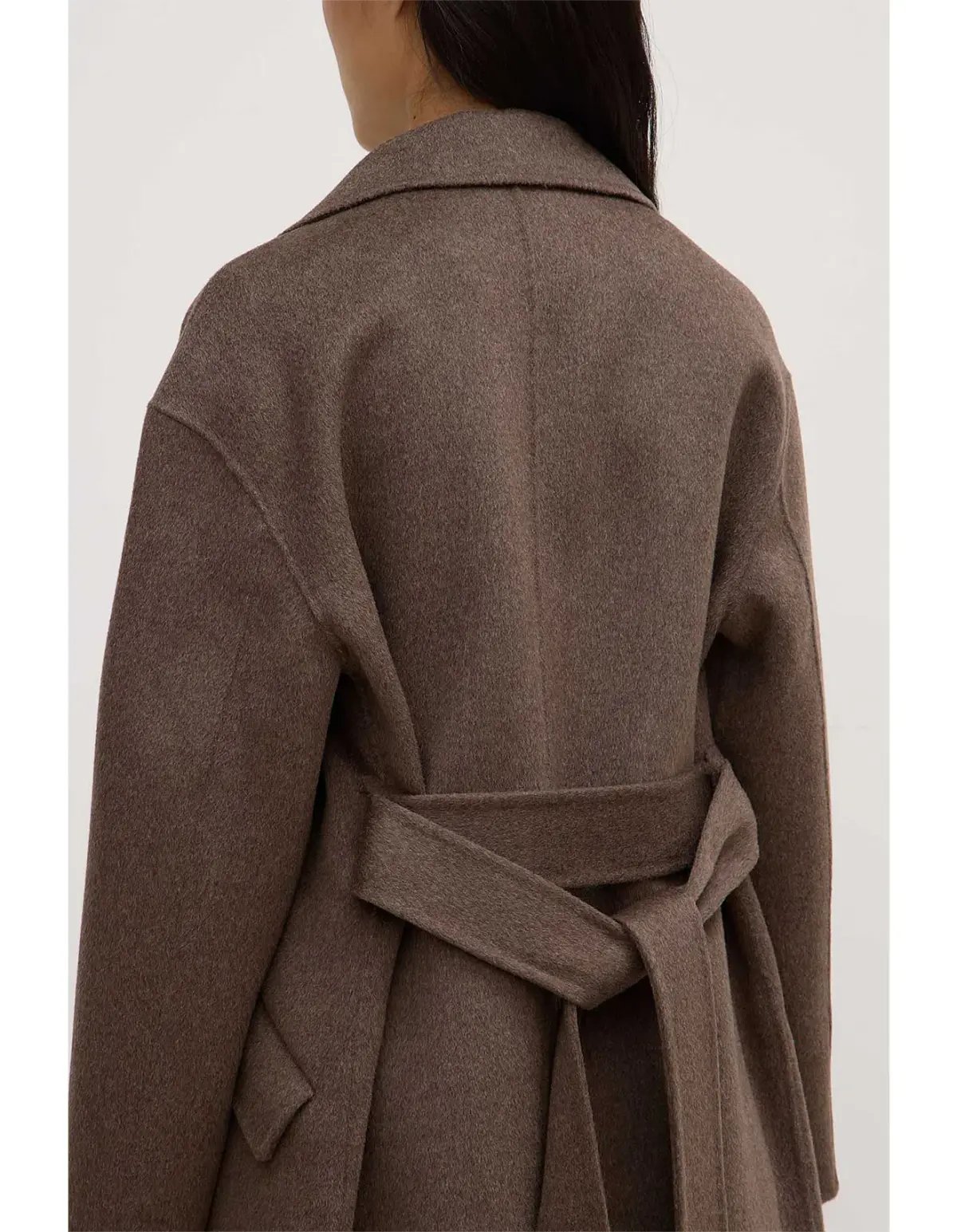 Assembly Label Sadie Single Breasted Wool Coat in Cocoa Marle Size photo 4
