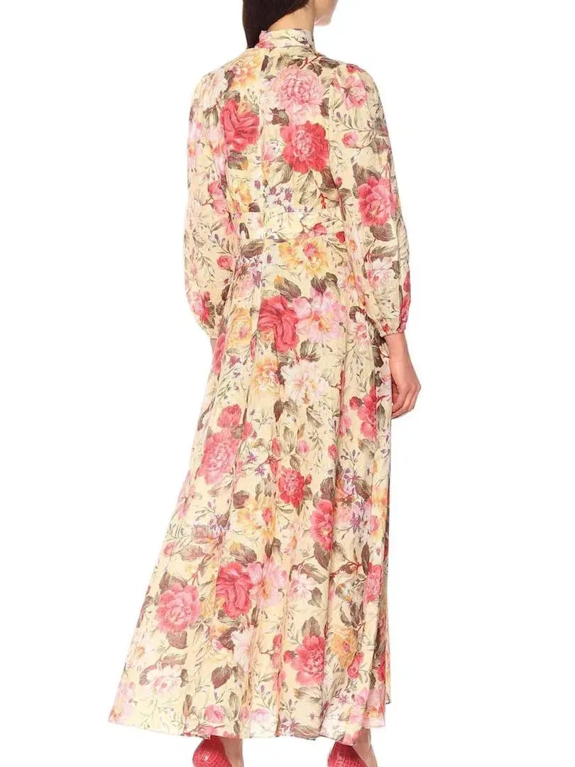 Zimmermann Honour Plunge Maxi Dress Lemon Floral Size 6 photo 2