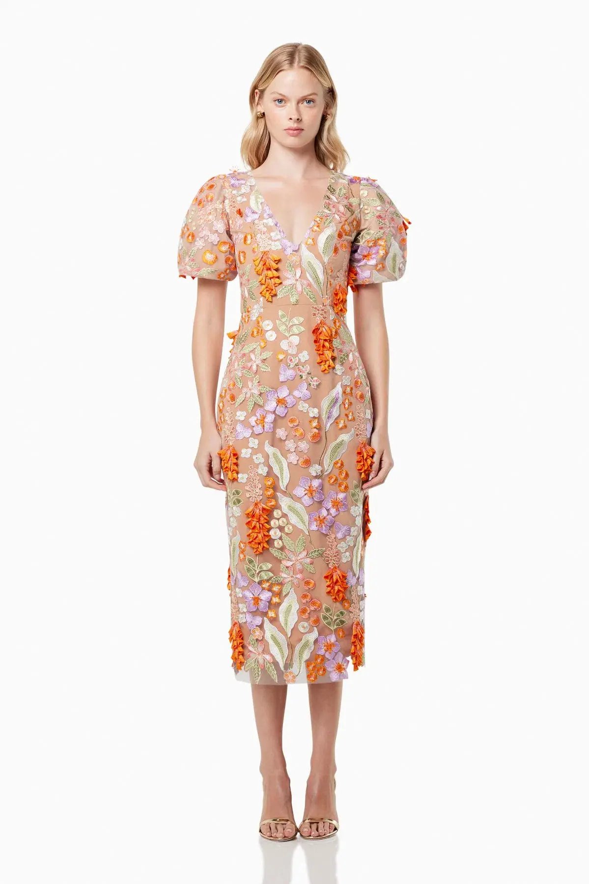 Elliatt Remix 3D Floral Midi Dress Multi Size XL / AU 14 photo 4