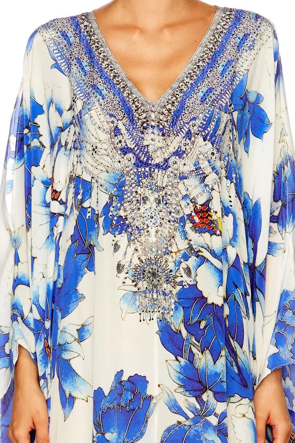 Camilla Ring Of Roses Split Front & Sleeve Kaftan Floral Print One Size photo 4