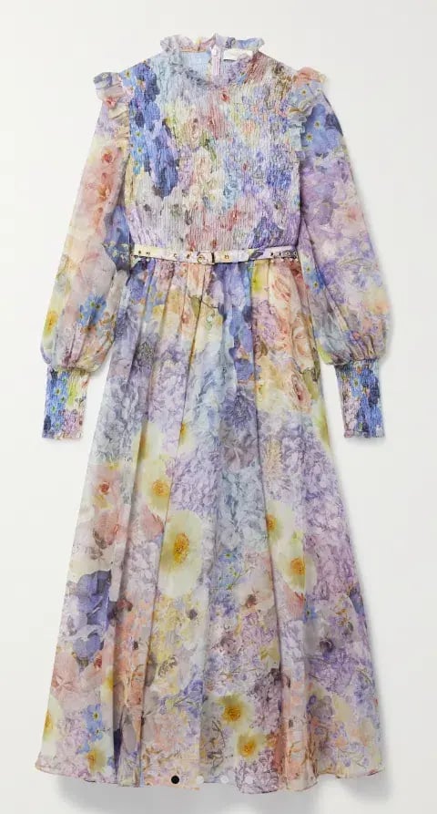 Zimmermann Rhythmic Shirred Midi Dress Floral Size 1 / Au 10 photo 3