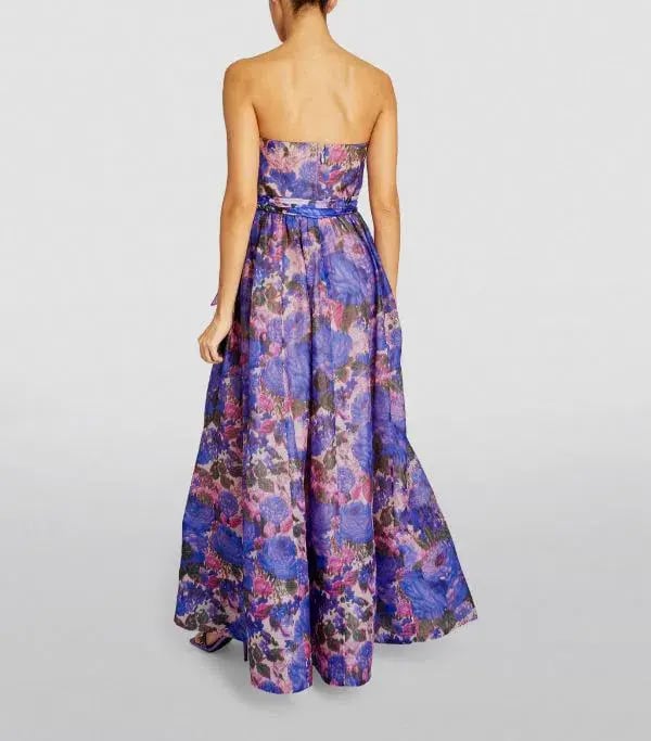Zimmermann High Tide Strapless Dress Purple Ikat Size 0/Au 8 photo 3
