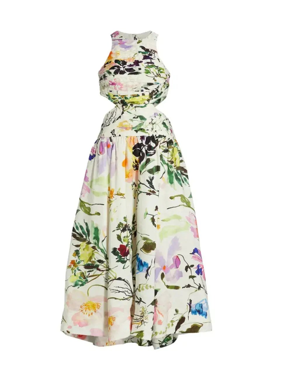 Aje Introspect Cut Out Midi Dress in Botanic Floral Print AU10 photo 8