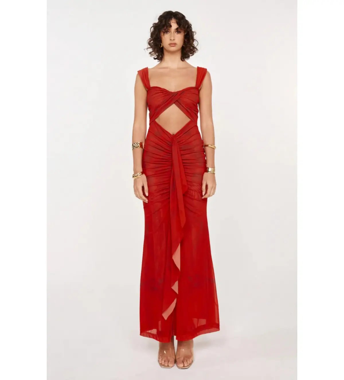 She is OLLÁ Imogen Dress Cherry Red Size 12 photo 4