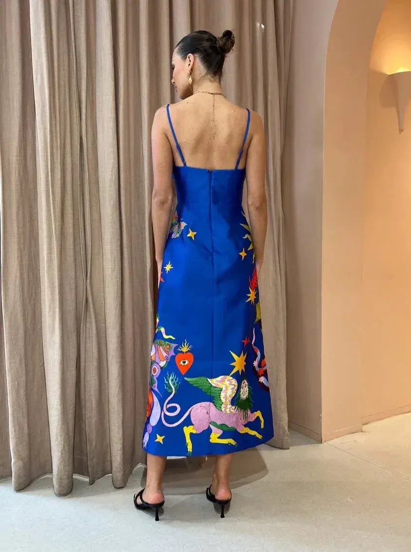Alemais Guardian Dress Blue Print Size AU 14 photo 2