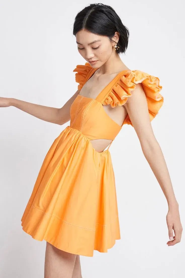 Aje Midsummer Mini Dress Mango Sorbet Size 6 photo 2