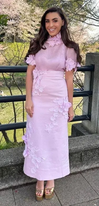 Zimmermann High Tide Flower Shirt and Skirt Set Lilac Size 0/AU 8 photo 3