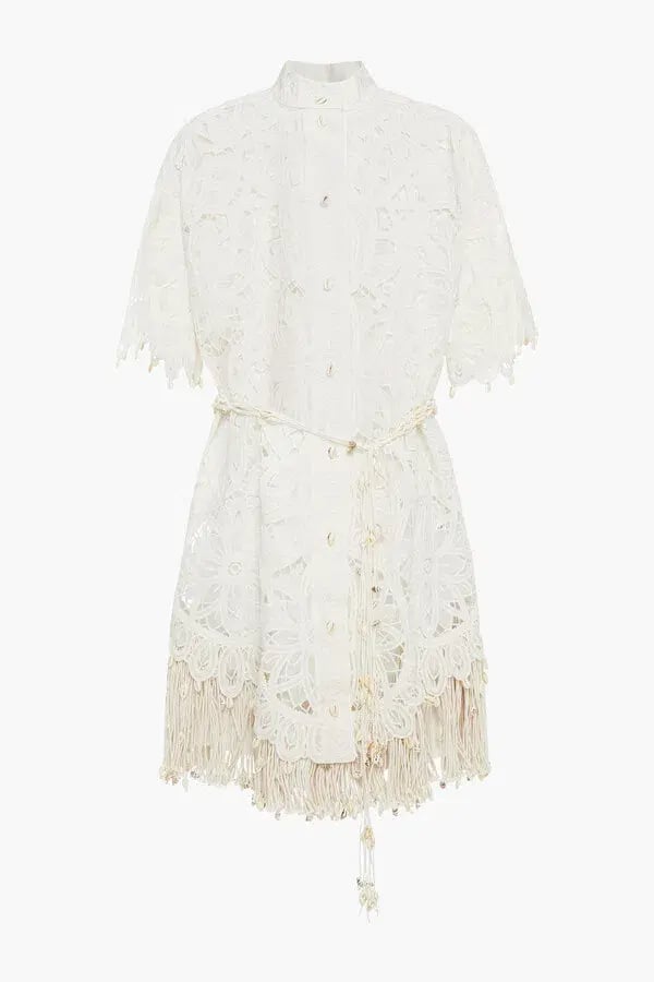 Zimmermann Wavelength Shirt Dress Ivory Size 0 / AU 8 photo 3