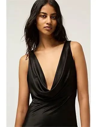 Michael Lo Sordo Drape Front Maxi Dress Size 8 photo 3