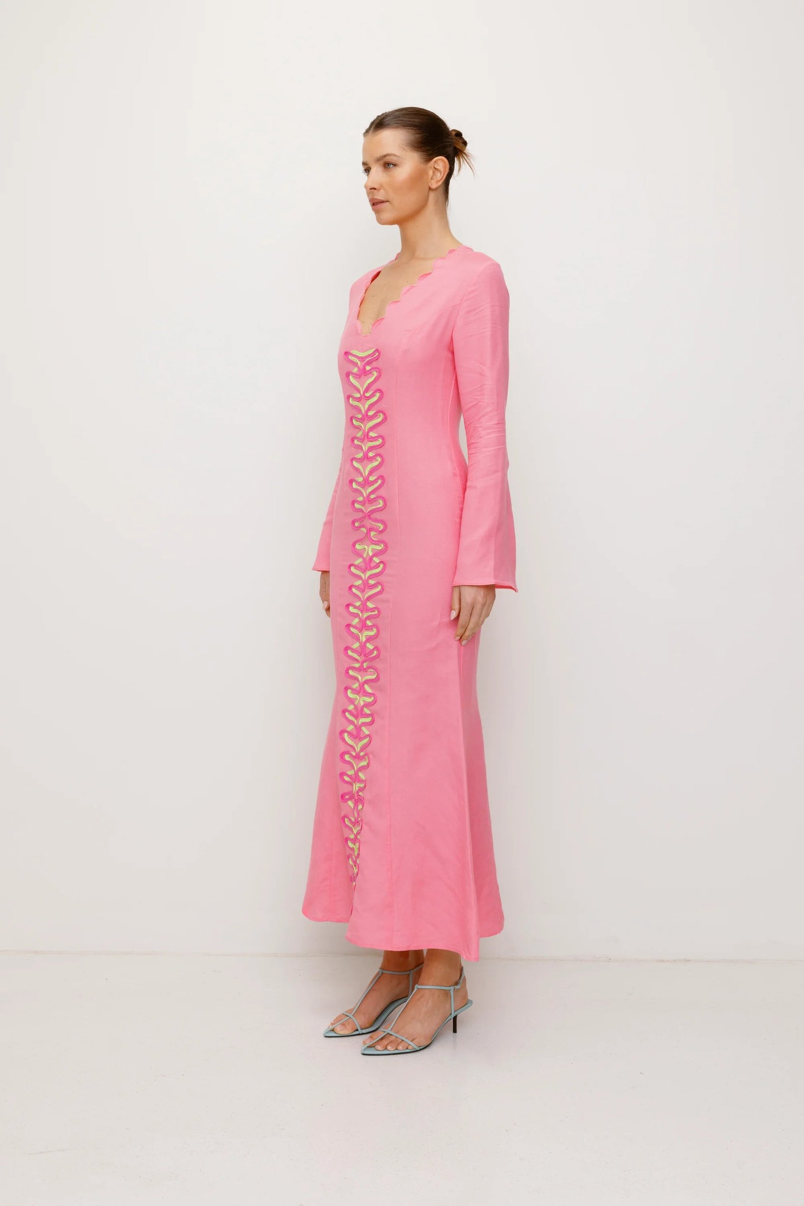 THE WOLF GANG ZABELLE MAXI DRESS - CANDY PINK photo 2