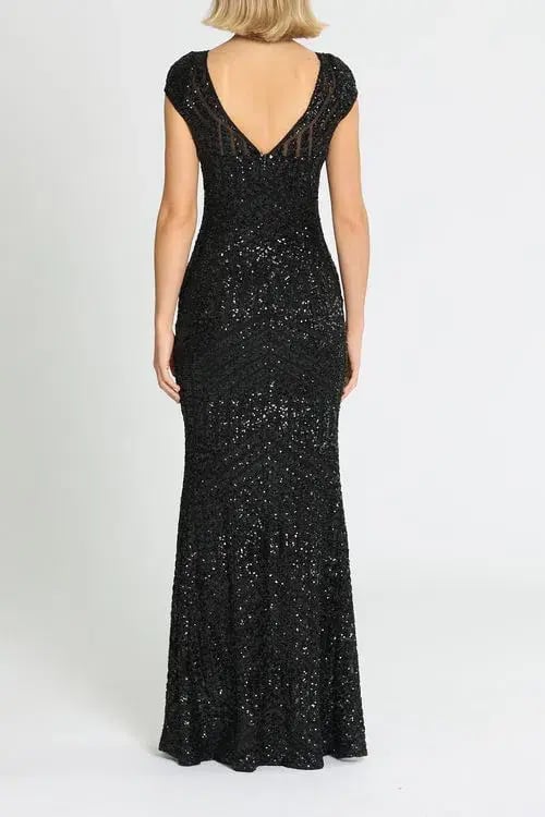L'amour Grace Gown Black Black Size 12 photo 2