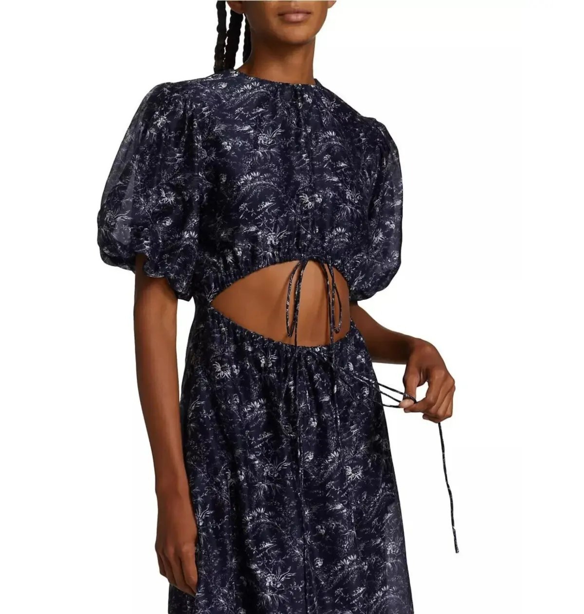 Sir the Label Caprice Puff Sleeve Midi Dress in Navy Size 1 / AU 8 photo 2