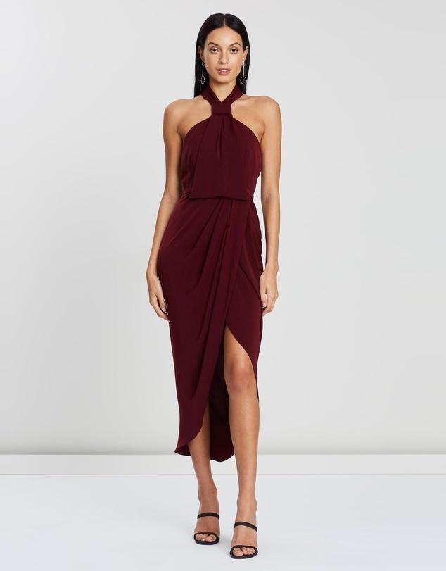Shona Joy Knot Dress  Burgundy Size 8 photo 2