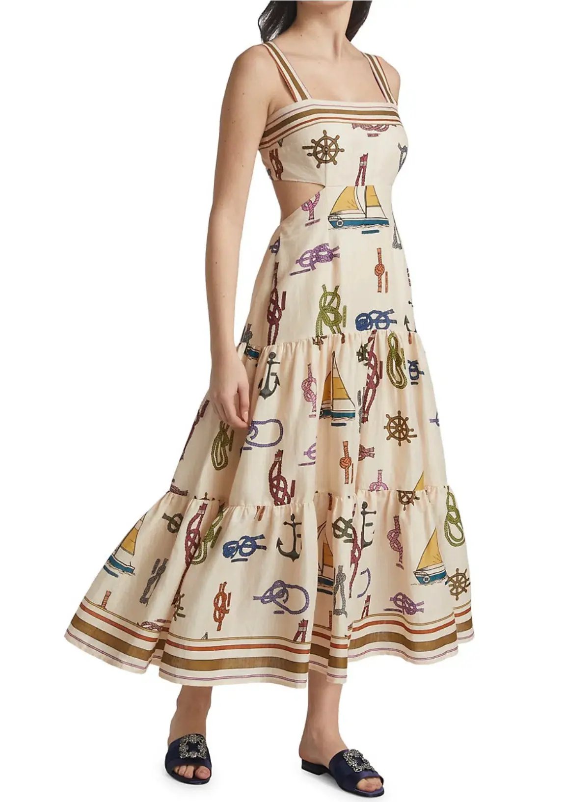 Alemais Ships Ahoy’ Sun Dress Multi Size 6 photo 4