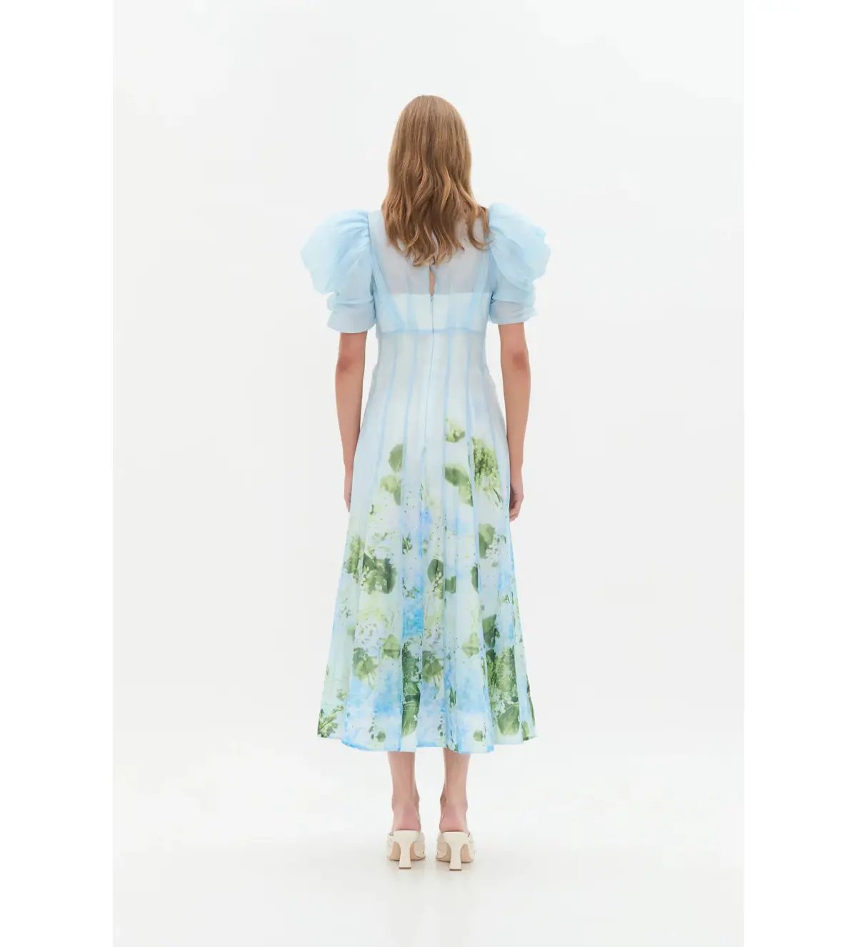 Aje Clementine Midi Dress in Blue Hydrangea Size 6 photo 3