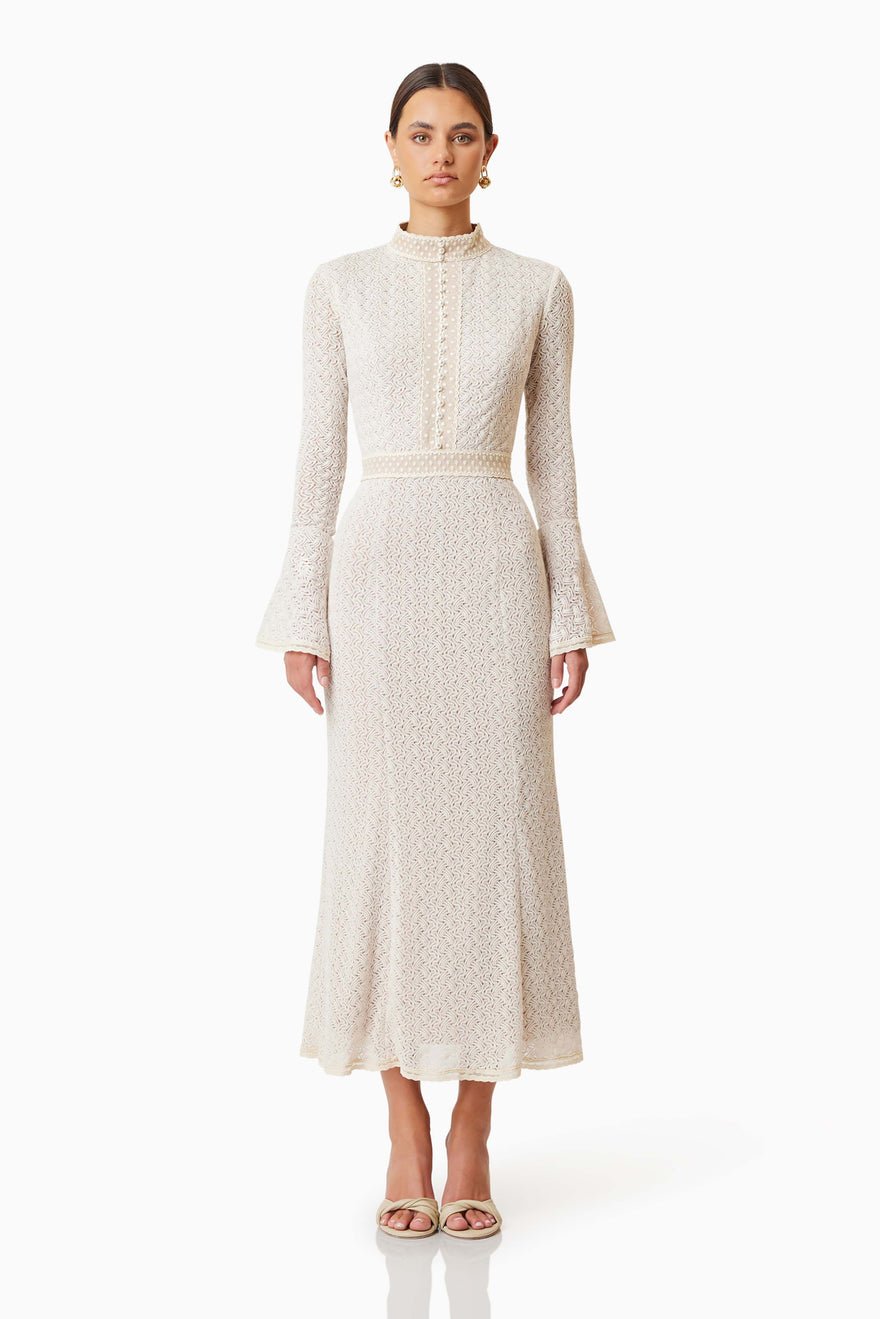 Elliatt Bella Midi Dress - Ivory photo 3