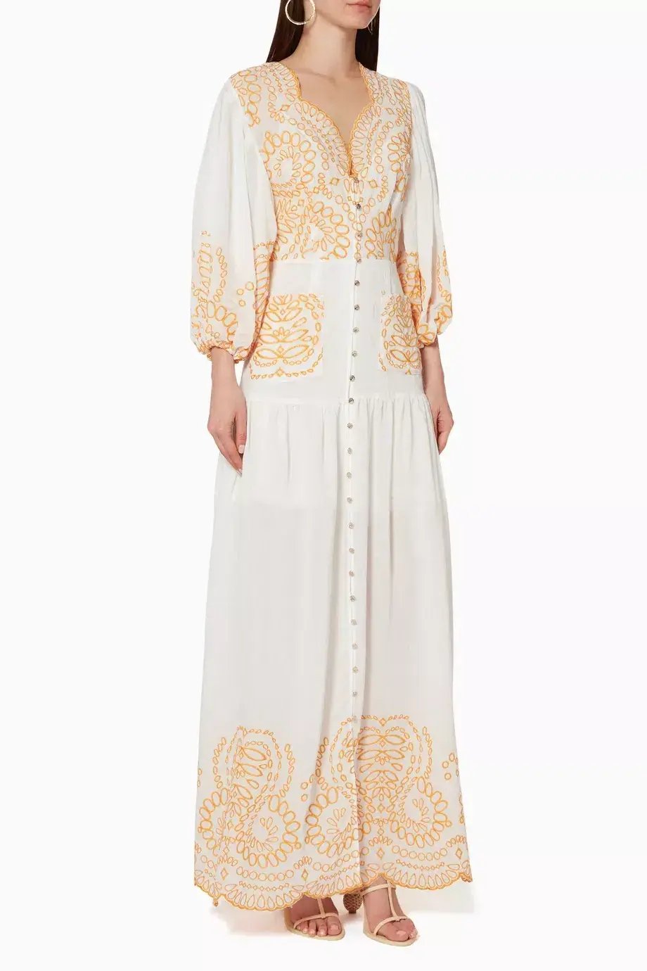 Keepsake the Label Without Me Maxi Dress White / Orange  Size 10 photo 2