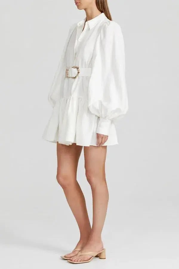 Acler Sherwood Mini Dress Ivory Size 14 photo 4