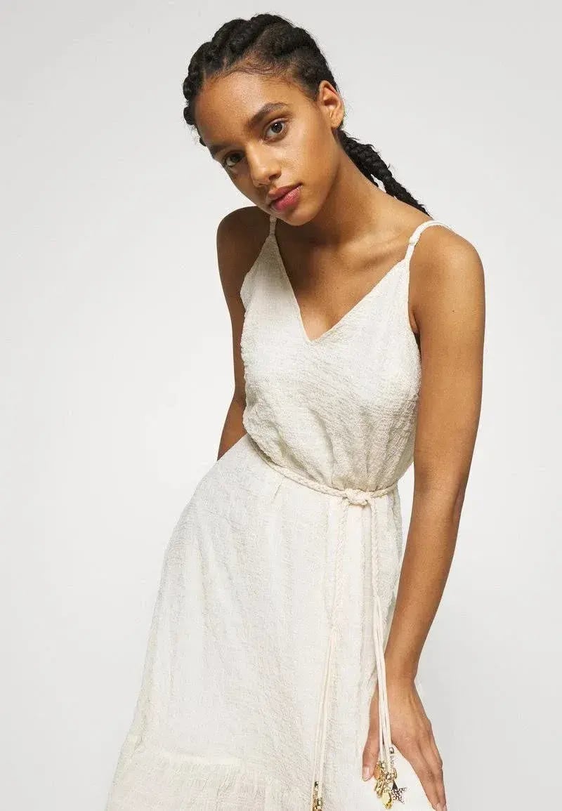 Maje Rolio Strappy Woven Maxi Dress Ecru Cream Size 34 / AU 6 photo 6