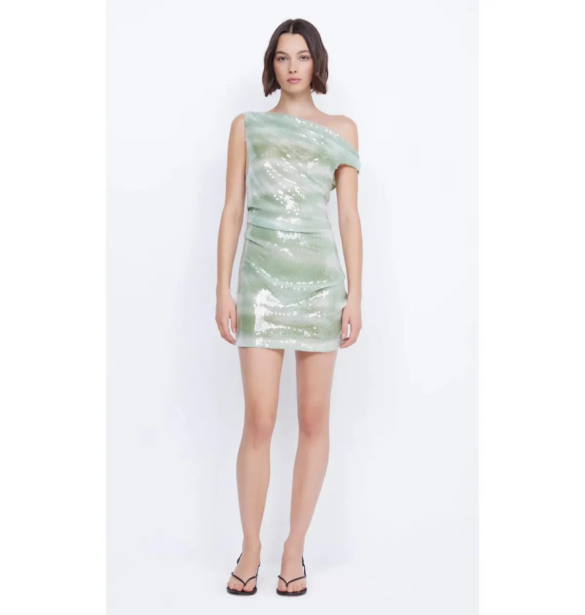 Bec & Bridge Brydie Asym Mini Dress Mint Ombre Size AU 8 photo 3