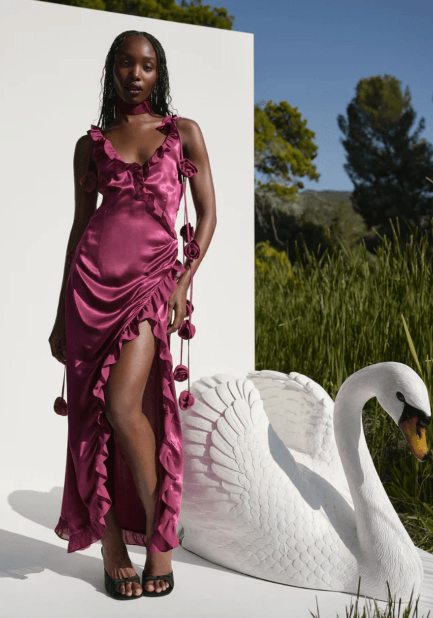 For Love and Lemons Akira Gown in Berry photo 3