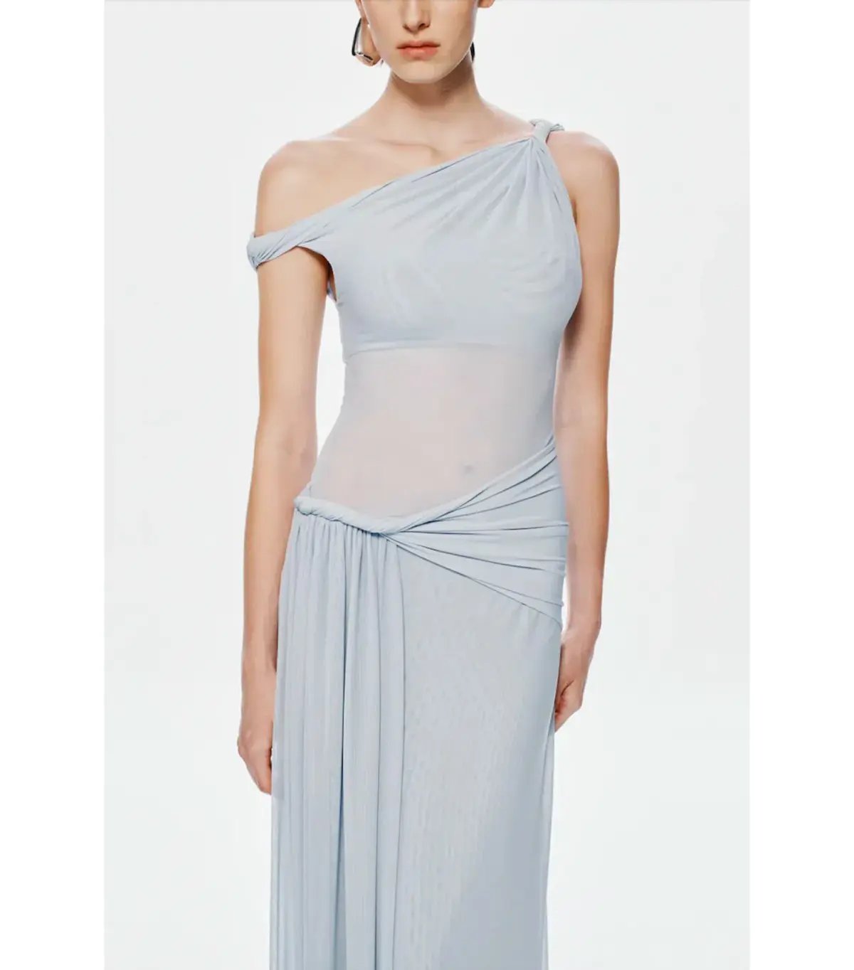 Misha The Sisal Mesh Maxi Dress in Dove Blue Size XS / AU 6 photo 3